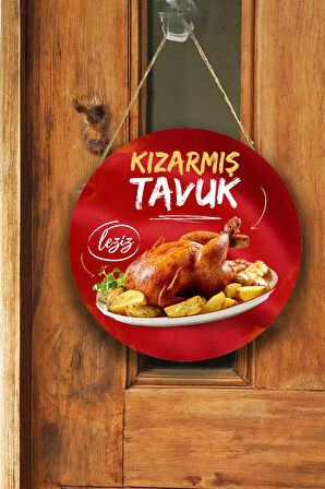 Kızarmış Tavuk Salonu Duvar, Kapı, Tek Taraflı Askılı Karşılama Tabelası, Tavuk Çevirme Dükkanı Süsü