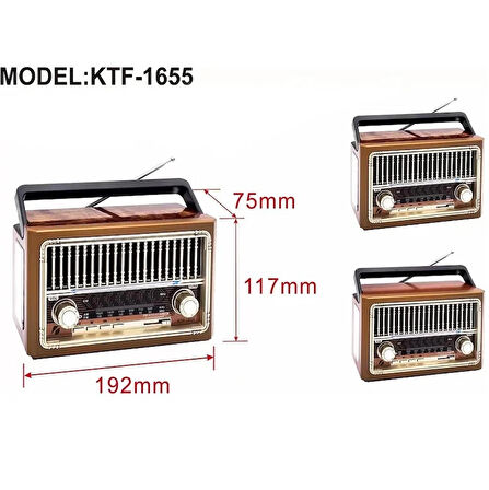 Nostaljik Fm Radyo Şarjlı Taşınabilir Fenerli Bluetooth Hoparlör Sd kart Usb Girişli Mini Speaker