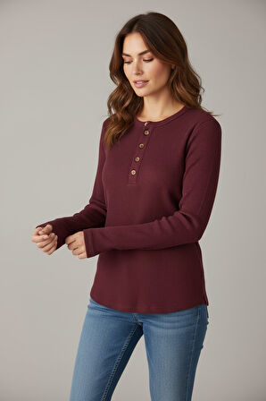 KADIN YAKA DÜME DETAYLI MEVSİMLİK BLUZ