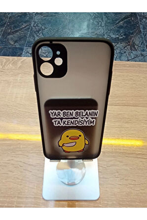 İPhone 11 Uyumlu Katil Civciv Tasarım Siyah Hux Kapak Baskılı Kılıf