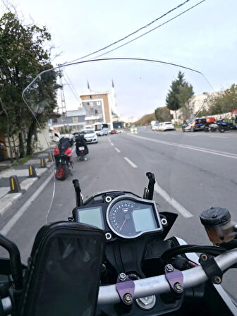 MOTOCAM KTM 1050 Siperlik Ön Cam 2008-2017 Model 56cm Şeffaf Renkli 4mm