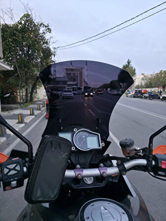 MOTOCAM KTM 1090 Siperlik Ön Cam 2008-2017 Model 56cm Siyah Renkli 4mm