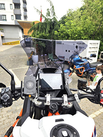 MOTOCAM KTM 1290 Super Adventure Siperlik Ön Cam 2017-2024 Model 41cm Füme Renkli