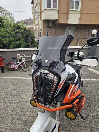 MOTOCAM KTM 1290 Super Adventure Siperlik Ön Cam 2017-2024 Model 41cm Siyah Renkli