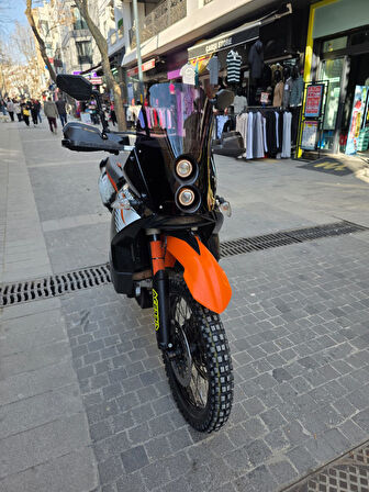 MOTOCAM KTM 950-990 Adventure KİT RALLY Replikaa Siperlik Ön Cam 51cm Siyah Renkli 4mm
