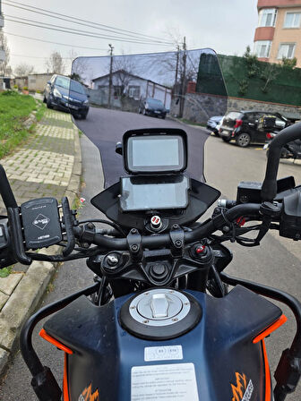 MOTOCAM KTM Duke 390 Siperlik Ön Cam 2013-2023 Model 57cm Açıkfüme Renkli UZUN CAM