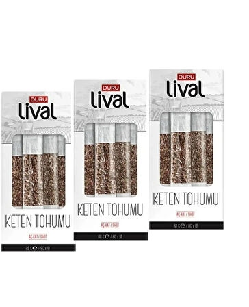 Duru Lival Keten Tohumu Aç Kat Kutu stick (8 G X 10 Adet) X 3 Paket