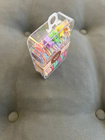 KUTULU RENKLİ LASTİK VE MANDAL SAÇ TOKASI SETİ