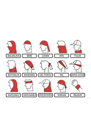 Outdoor Spor , Motosiklet ve Bisiklet Kullananlara Özel Desenli Buff Boyunluk Bandana Balaklava