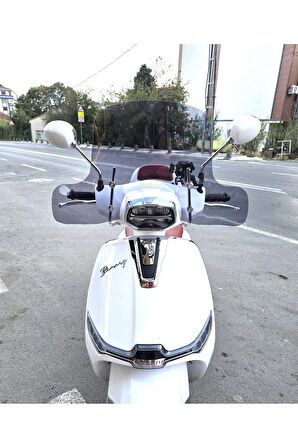 MOTOCAM Küba Bannry Siperlik Ön Cam 2024-2025 Model 39cm Füme Renkli 4mm ELCİKLİ APARATSIZDIR