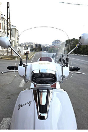 MOTOCAM Küba Bannry Siperlik Ön Cam 2024-2025 Model 43cm Şeffaf Renkli 4mm APARATSIZDIR