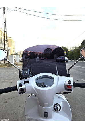 MOTOCAM Küba Bannry Siperlik Ön Cam 2024-2025 Model 43cm Siyah Renkli 4mm APARATSIZDIR