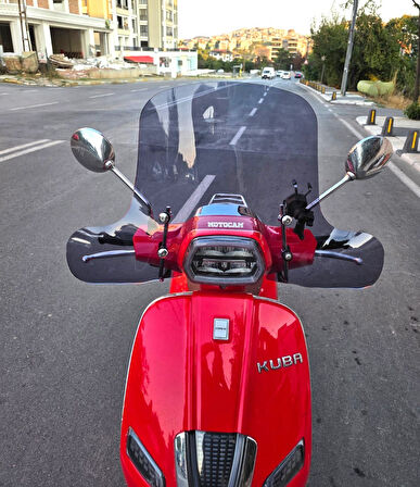 MOTOCAM Kuba Bevely Ön Cam 2022-2025 Model 37cm Füme Renkli 4mm Elcikli APARAT GÖNDERİLMEYECEK