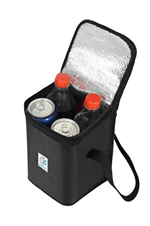 Plaj Piknik, Kamp Çantası , 6 Litre, Termal Korumalı - Siyah (SICAK SOĞUK TERMAL ÇANTA)
