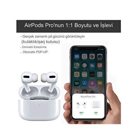 Ios Android Uyumlu  Kulakiçi Kablosuz Dokunmatik Bluetooth Kulaklık Şeffaf Mod Aktif 