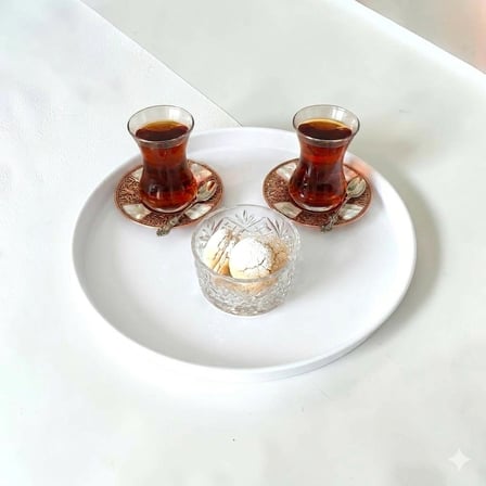 Tepsi Seti  50-37-30 cm- Metal Çay Tepsisi Kahve Tepsisi Sunum Kahvaltı 3'lü Tepsi Seti