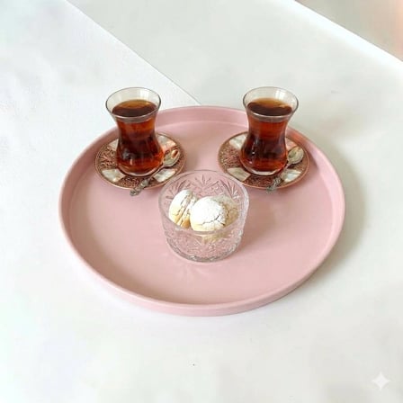 Tepsi Seti  50-37-30 cm- Metal Çay Tepsisi Kahve Tepsisi Sunum Kahvaltı 3'lü Tepsi Seti