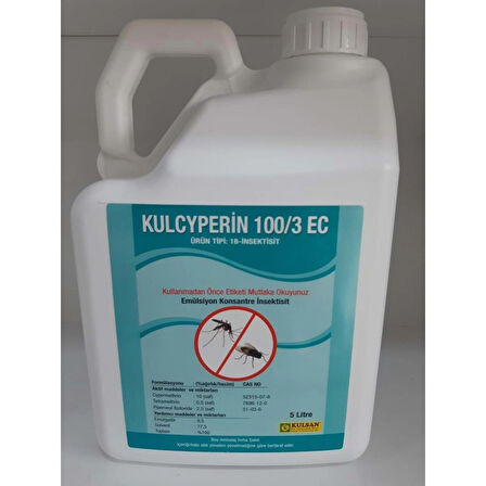 Kulcyperin 100/3 EC 5 L – Profesyonel Kokulu Genel Haşere İlacı | Sivrisinek, Hamam Böceği, Karınca, Akrep, Tahtakurusu, Pire, Kene & Tüm Zararlılara Karşı