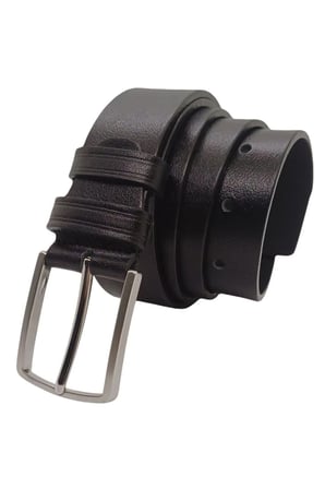 Erkek Deri Kemer Siyah & Kahverengi Kumaş Pantolon için Renk Seçenekli, Klasik Metal Tokalı