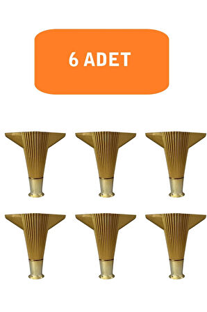 Kanepe Koltuk Tv Ünitesi Konsol Yükseltme Kumru Model Plastik Ayak 15 Cm Gold Renk 6 Adet