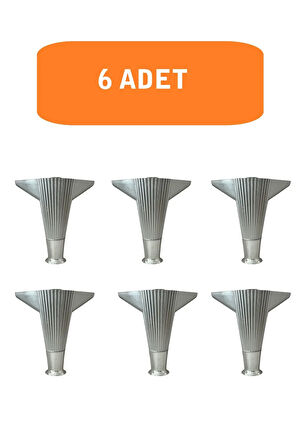 Kanepe Koltuk Tv Ünitesi Konsol Yükseltme Kumru Model Plastik Ayak 15 Cm Krom Renk 6 Adet