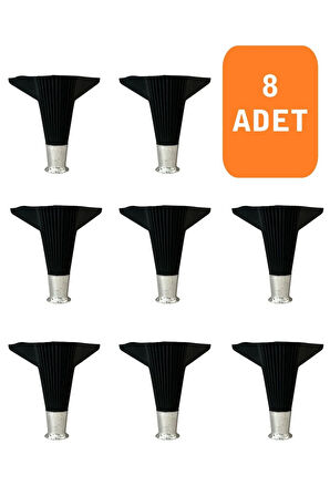 Kanepe Koltuk Tv Ünitesi Konsol Yükseltme Kumru Model Plastik Ayak 15 Cm Siyah Renk 8 Adet