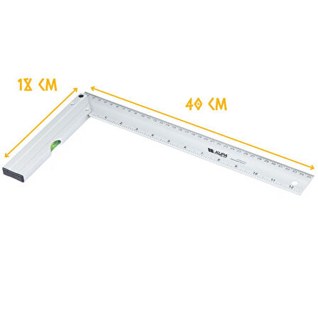 Kupa Su Terazili Alüminyum Gönye 400 mm.