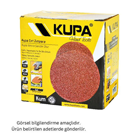 Kupa Yuvarlak Cırt Zımpara 115 mm - P150 Kum - 10 Adet