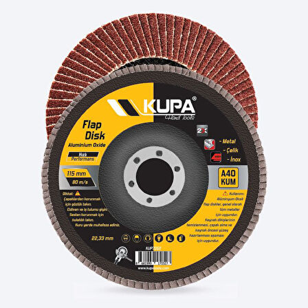 Kupa Katlı Flap Disk Zımpara A40 Kum