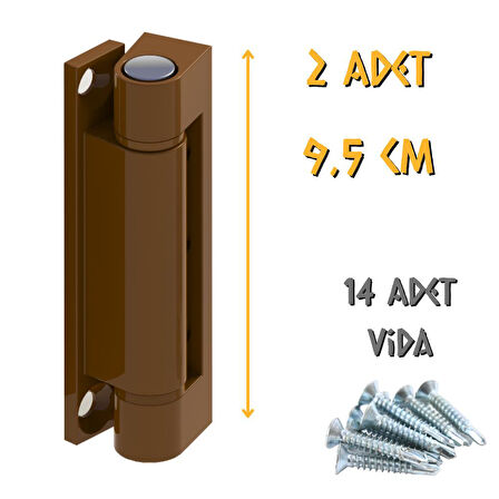 Kupa Zamak Pimapen Menteşesi Kahve - 9.5 cm. - 2 Adet (14 Adet Vida)