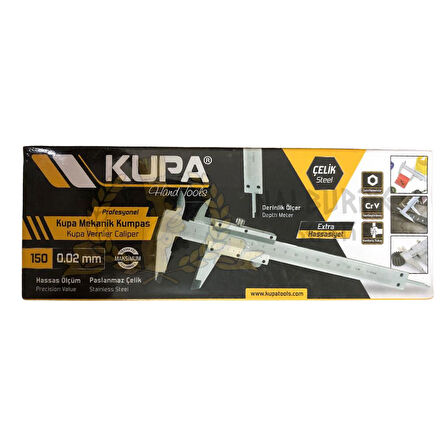 Kupa Çelik Mekanik Kumpas - Hassasiyet 0.05, 6”, 1/128”