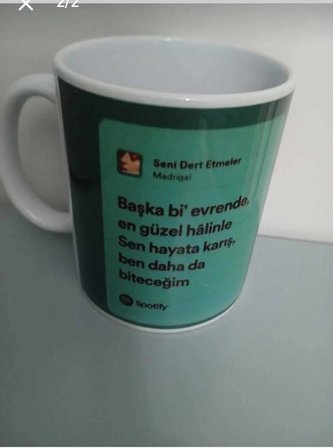 Madrigal Seni Dert Etmeler tasarım kupa