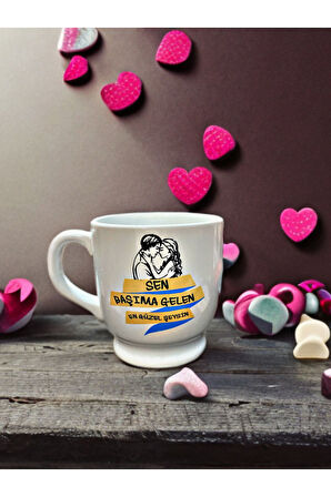 Sevgi Temalı Seramik Kupa