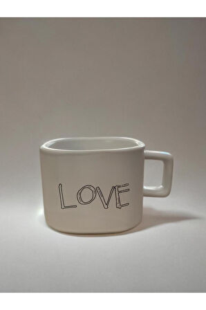 LOVE Yazılı Porselen Kupa Bej