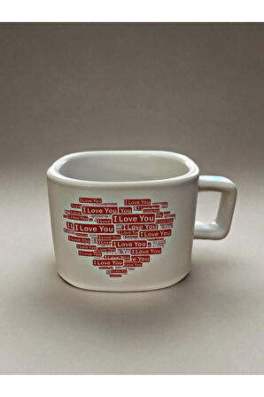 LOVE Yazılı Porselen Kupa Kırmızı