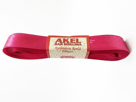 Dar Dokuma Fuşya Saten Kurdele - 1 Cm. x 10 Metre - 1 Adet