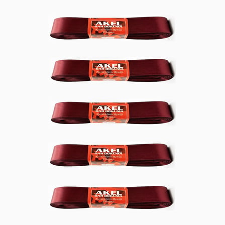 Akel Dar Dokuma Bordo Saten Kurdele - 2 Cm. x 10 Metre - 5 Adet