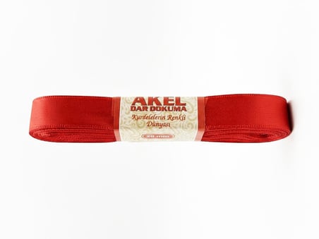 Dar Dokuma Kırmızı Saten Kurdele - 2 Cm. x 10 Metre - 5 Adet