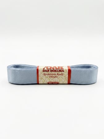 Dar Dokuma Açık Mavi Saten Kurdele - 2 Cm. x 10 Metre - 1 Adet