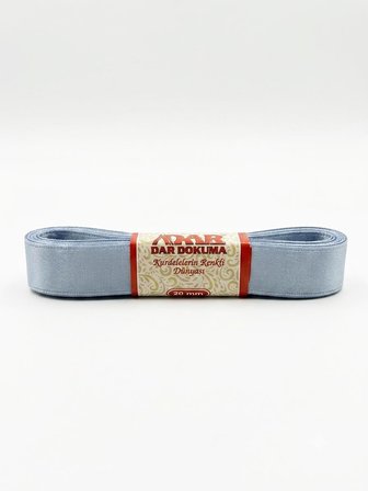 Dar Dokuma Açık Mavi Saten Kurdele - 2 Cm. x 10 Metre - 3 Adet