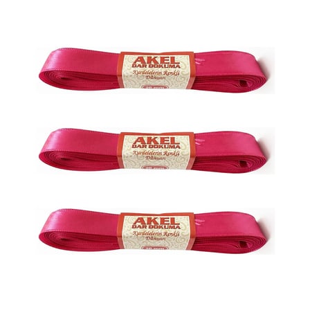 Akel Dar Dokuma Fışya Saten Kurdele - 2 Cm. x 10 Metre - 3 Adet