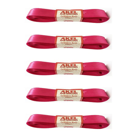 Akel Dar Dokuma Fışya Saten Kurdele - 2 Cm. x 10 Metre - 5 Adet