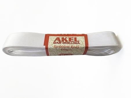 Akel Dar Dokuma Krem Saten Kurdele - 2 Cm. x 10 Metre - 3 Adet