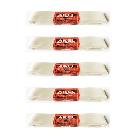Akel Dar Dokuma Beyaz Saten Kurdele - 3 Cm. x 10 Metre - 10 Adet