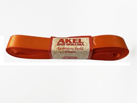 Akel Dar Dokuma Turuncu Saten Kurdele - 2 Cm. x 10 Metre - 10 Adet