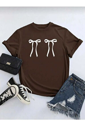 malkoçbey kurdela baskılı oversize unisex basic t-şhirt