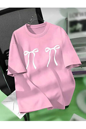 malkoçbey kurdela baskılı oversize unisex basic t-şhirt