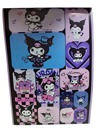 Kuromi ve Hello Kitty Sticker Albüm 1 Adet Büyük Albüm 16 Sayfa  Dev Sticker Etiketleri