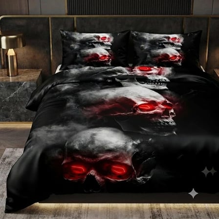Özel Tasarım Marka Çift Kişilik Nevresim Takımı Organik Saten Pamuk Luxury Premium Kumaş 240*260 Cm Ranforce Dokuma Deluxe Kurukafa Rock Metal Müzik Etnik
