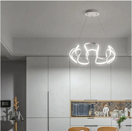 Ahtapot Beyaz Led Avize 